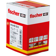 Lade das Bild in den Galerie-Viewer, fischer Nageldübel N 6 x 40/10 S Senkkopf 50 Stck. Pckg.
